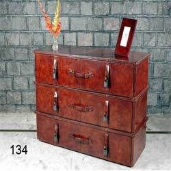 Leather Chests With 3 Drawer