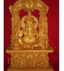 Wooden Ganesha Statue