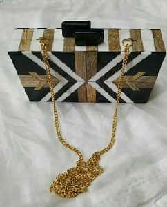 wooden box clutch bag