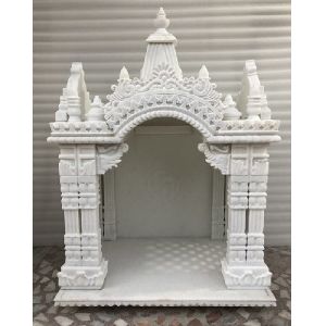 White Marble Hand Carved Pooja Temple Home