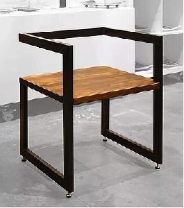 DG DEXAGLOBAL Steel Wood Dining Chair