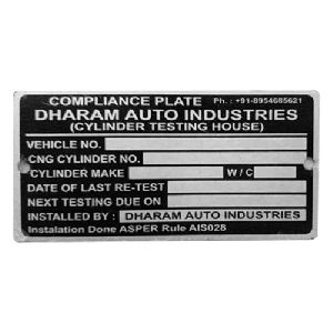 CNG Rectangular Aluminum Nameplate