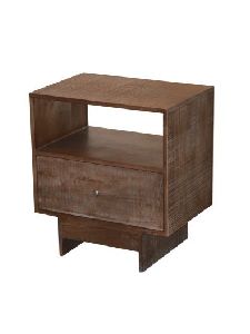 Sheesham Wood with Metal Base Bedside Table