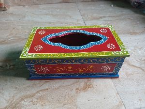 Wooden Tissue Box with hand Painted