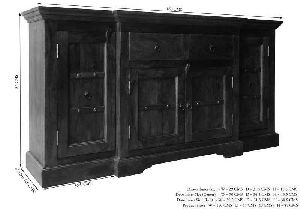 160x45x85 cm Acacia Wood Sideboard