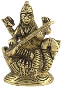 Brass Saraswati Mata Statue