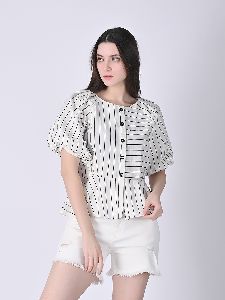 Womens Poplin Stripe top