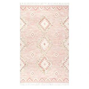 Kilim & saigi rug pink color