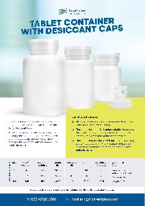 Tablet containers with desiccant caps