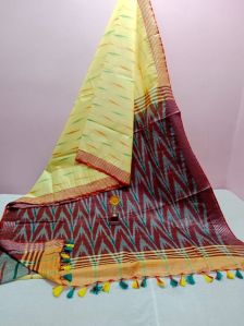 Semi linen Ikkat Saree