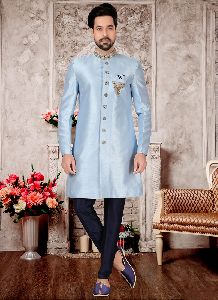 Silk Handwork Indo Western Sherwani