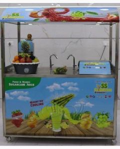 Sugarcane machine with juicer system and freezer