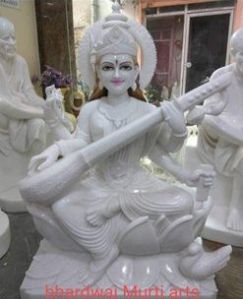 Marble Saraswati Maa Statue