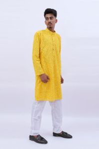 Georgette Yellow Kurta Set