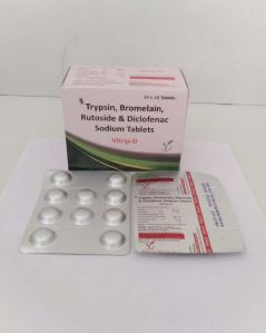 Trypsin 48 mg + Bromelain 90 mg + Rutoside Trihydrate 100 mg & Diclofenac Sodium 50 mg Tablets