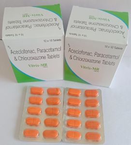 Aceclofenac 100 mg + Paracetamol 325 mg & Chlorzoxazone 250 mg Tablets