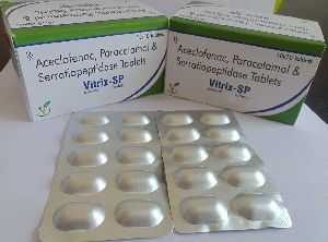 Aceclofenac 100 mg + Paracetamol 325 mg + Serratiopeptidase 15 mg Tablets