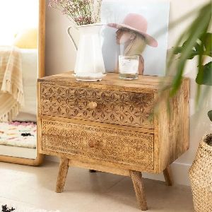 Traditional Style Solid Wood Bedside Table Wooden Bedside Table For Living Room