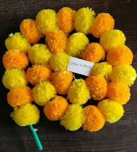 Marigold Flower Fluffy Genda Phool Garland Set