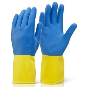 2 in 1 Bi-Colour Rubber Gloves