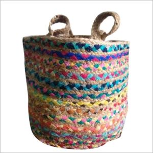 Multicolor Cotton Chindi Jute Bag