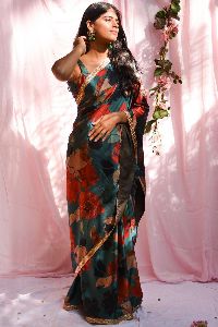 Satin Digital Print Saree