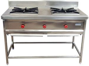 Stainless Steel 2 Burner Commercial Gas Range