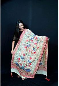 Embroidery Kalamkari Silk Shawl