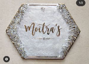 White Resin Name Plate