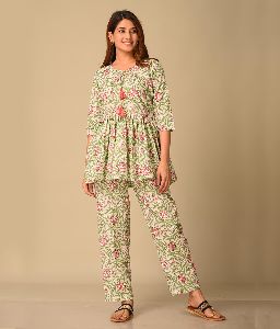 Off-White Pink Blooms Loungewear Set