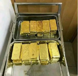 Raw gold bars