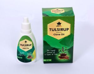 Tulsirup enriched with clove oil drops