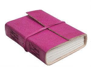 Pink Colored Genuine Leather Vintage Leather Diary Journal Notebook Writing Book