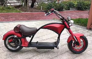 Red Electric Chopper Motorcycle 35 MPH