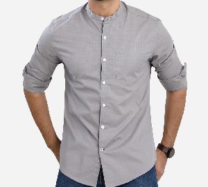 Mens Mandarin collar shirt