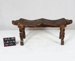 Antique 2 Seater Wooden Stool