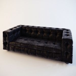 Leather quilted sofa