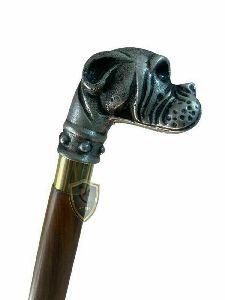 handmade Bulldog Handle Wooden Walking Stick