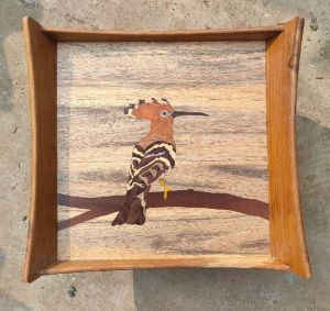 Wooden Hoopoe Printed Tray