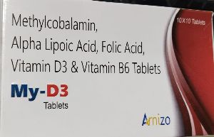 Methylocbalamin, Alpha Lipoic Acid, Folic Acid, Vitamin D3 and Vitamin B6 Tablets
