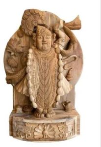 Wooden Shrinath Ji Statue