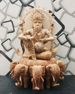 Wooden Vishwakarma Statue