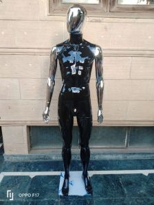 Chrome Face Black Male Mannequin