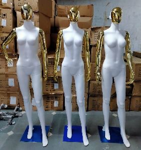 Chrome Face White Glossy Mannequin