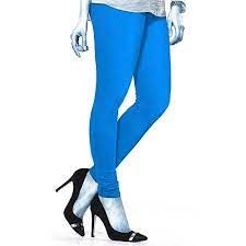 Blue Plain Leggings