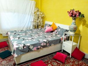 Grey Pink Double Bed Sheet