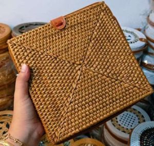 Square Rattan Handbags