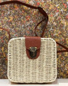 Square Straw Jute Handbags