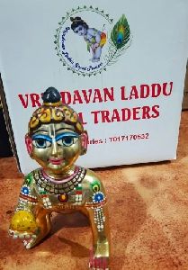 5.5 Inch Brass Laddu Gopal Statue