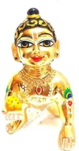 6 Inch Brass Laddu Gopal Statue